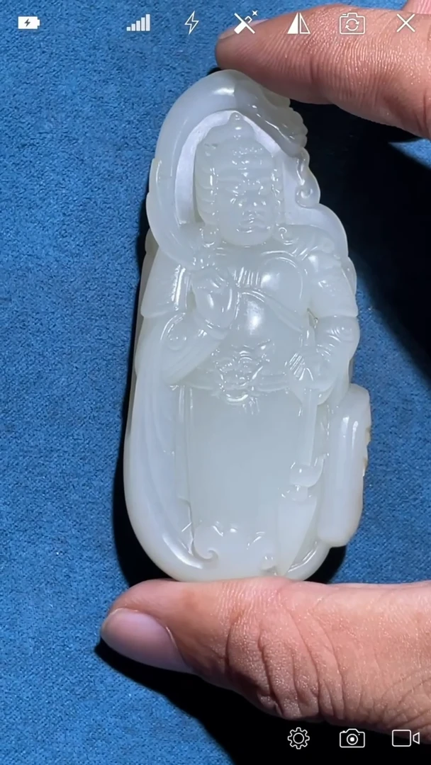 未镶嵌和田玉把件CM 韦陀手把件