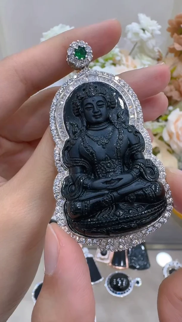 吊坠(不含链)银S925镶嵌翡翠多样性团购发一件