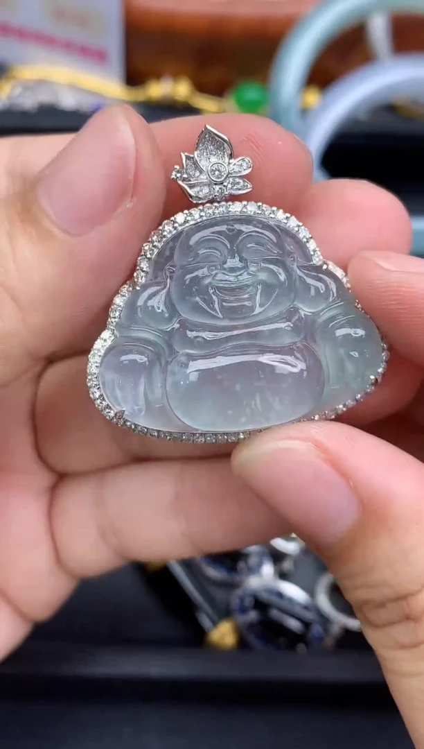 颈饰18K金镶嵌翡翠580-中国好珍宝