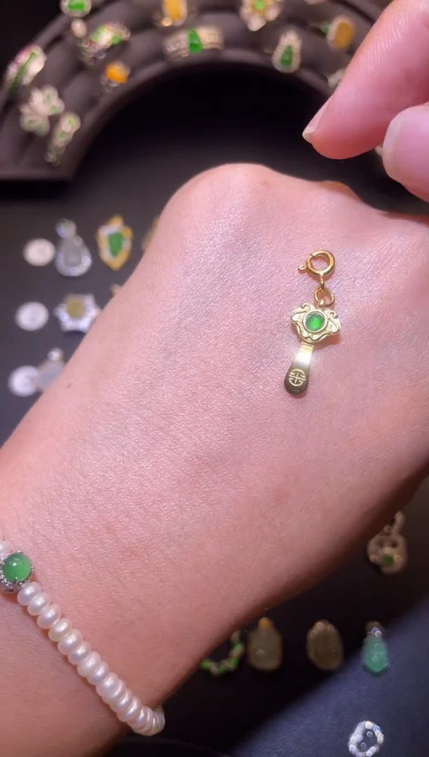 吊坠(不含链)银S925镶嵌翡翠1