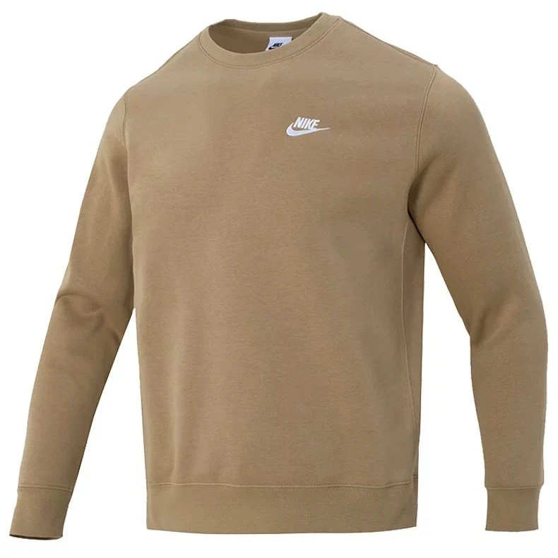Nike耐克秋冬季男子卡其运动舒适休闲跑步圆领套头卫衣BV2663-247