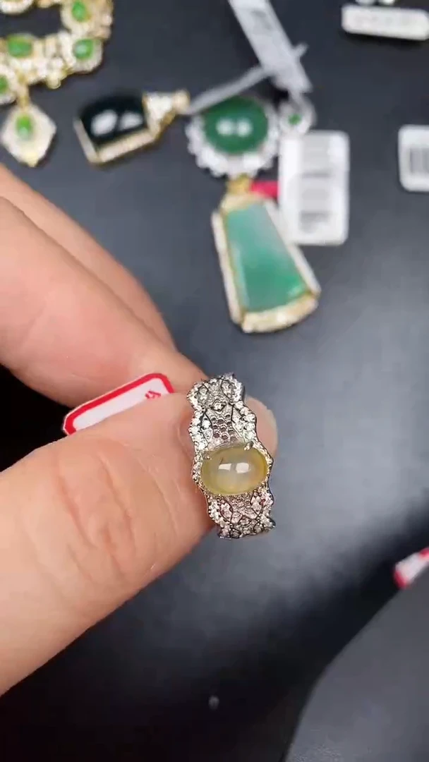 银S925镶嵌戒指翡翠1420