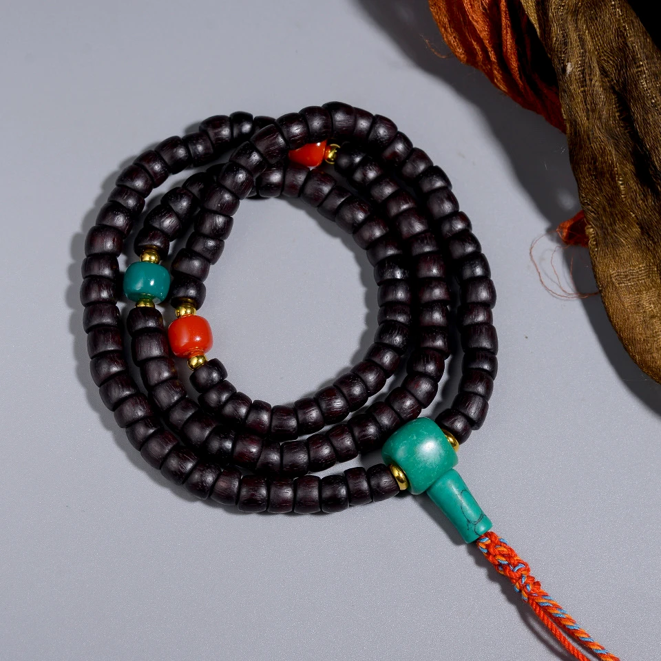 【藏传】[珠型规整]紫檀念珠