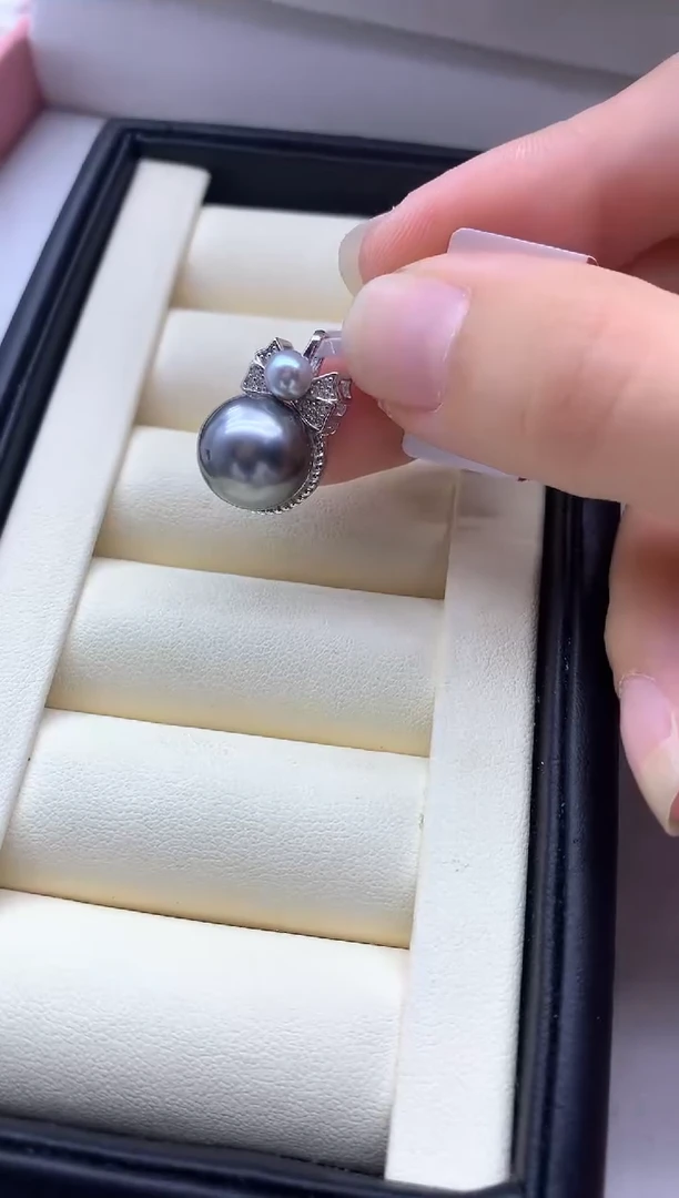 银S925镶嵌海水珍珠吊坠(不含链)吊坠