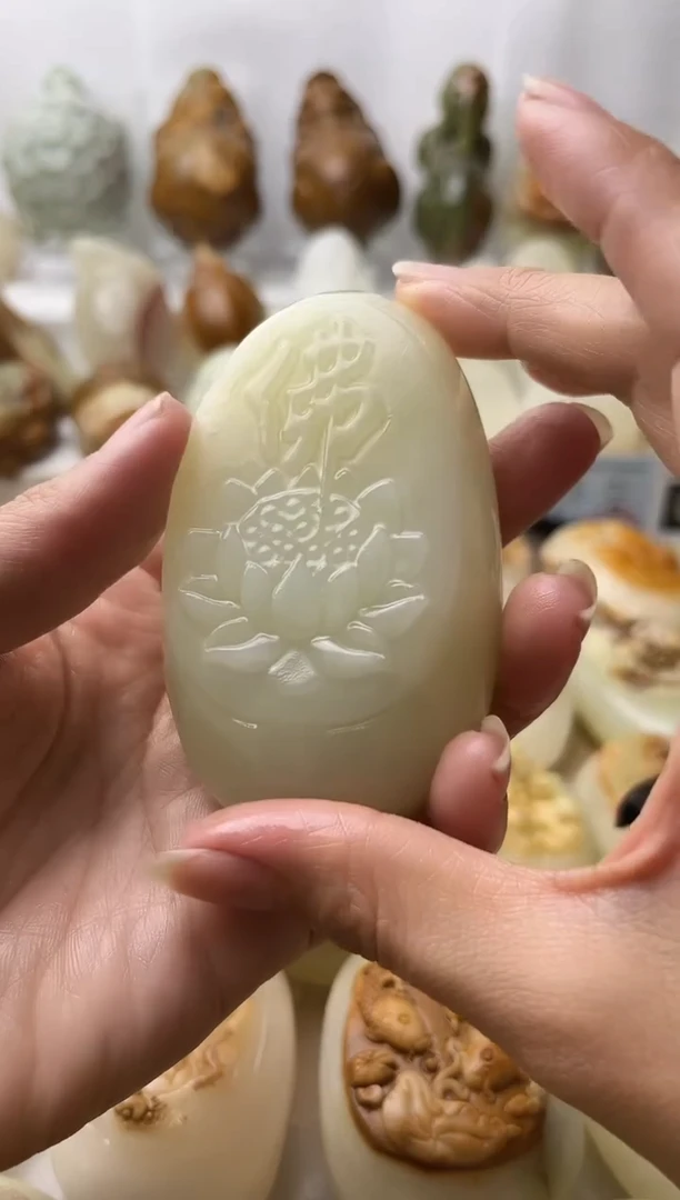 石材方解石棉纹正常不退换佛莲花