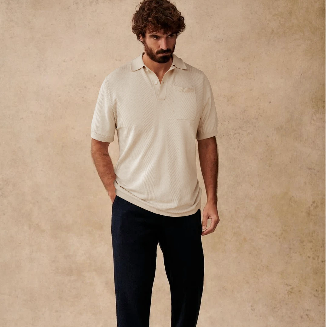 英单奢品 柜5000+！全棉16针提花春夏男士时尚休闲针织短袖POLO衫