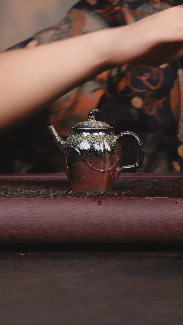 茶壶紫砂柴烧 星空竹节