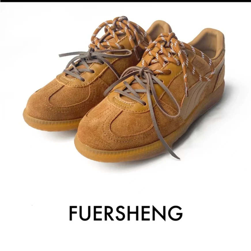 【绒感满满】FUERSHENG德训鞋休闲百搭平底鞋低帮时尚经典女款潮流