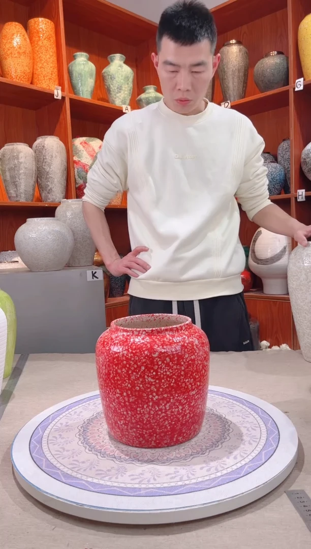 【闪购商品】瓶新品粉水晶 小号 墩子 陶瓷花瓶 无花