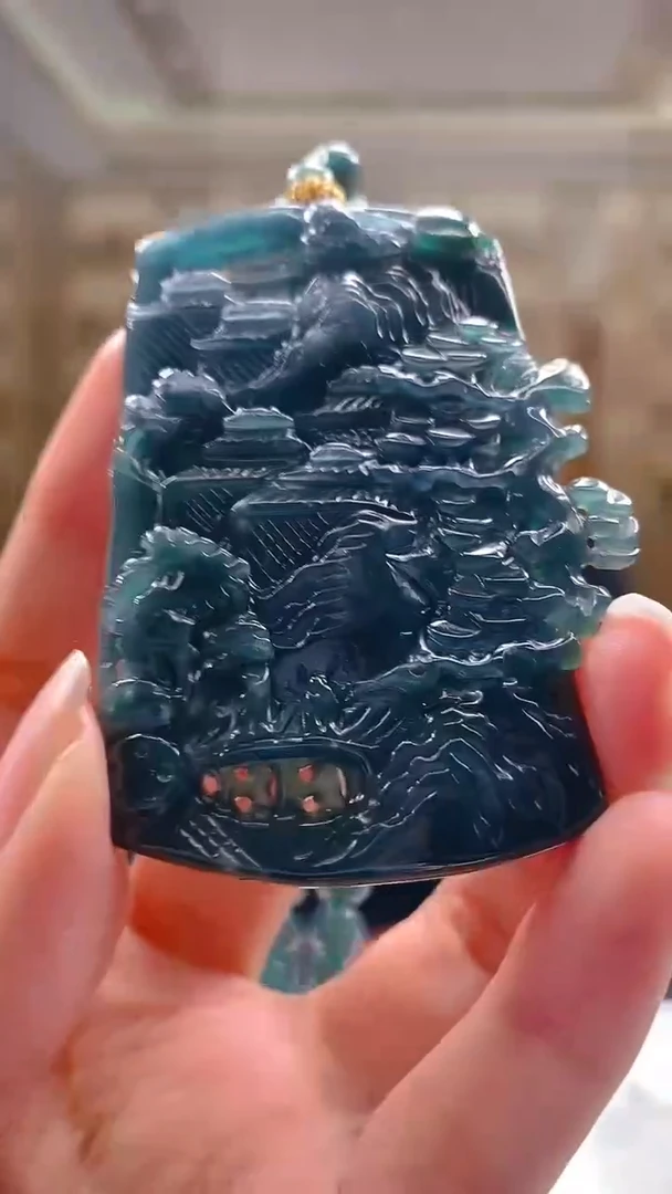 未镶嵌定制翡翠KK翡翠毛货吊坠-34