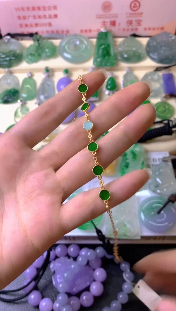 银S925镶嵌手链翡翠尚****计手链