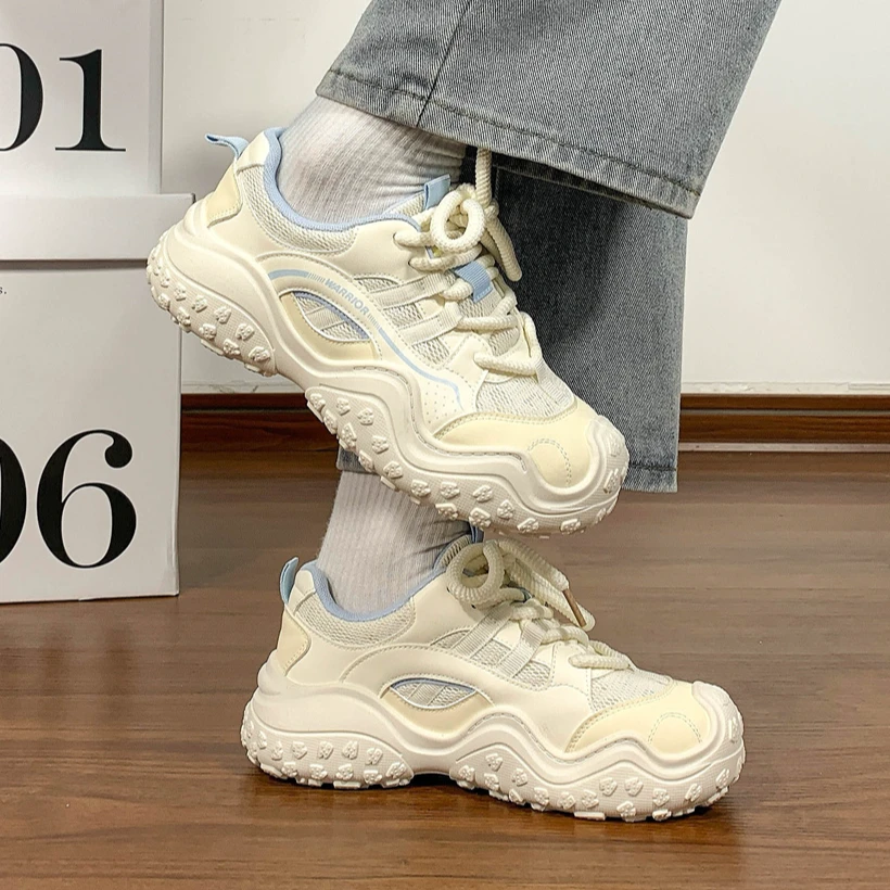 回力网面透气老爹鞋夏季新款舒适轻便登山鞋子女百搭运动小白鞋女