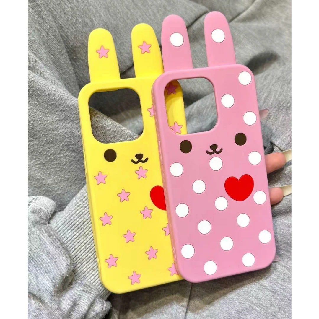 诚星泽兔耳朵轻松熊适用苹果17PRO手机壳iPhone16新款15/14硅胶13