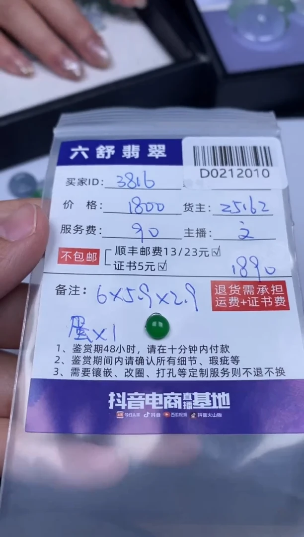 【闪购商品】翡翠吊坠(不含链)未镶嵌D0212010