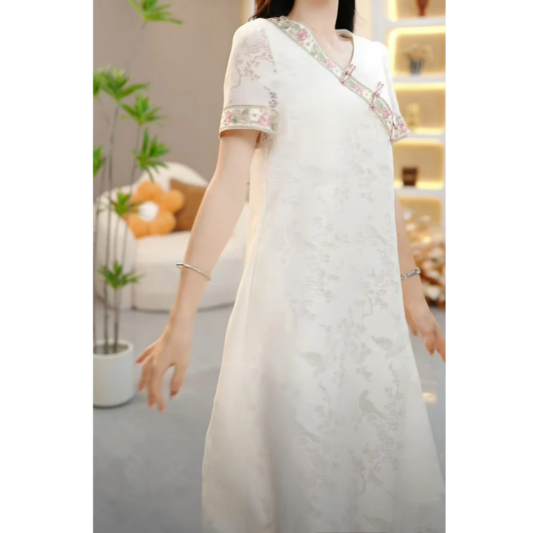 仟慕女装[SJYH2139] 2025年夏季新款时尚优雅减龄连衣裙显瘦气质