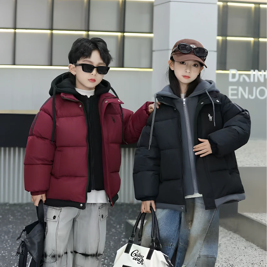 男宝女宝冬季一件过冬假两件卫衣帽保暖安哥拉红加棉加厚儿童棉服