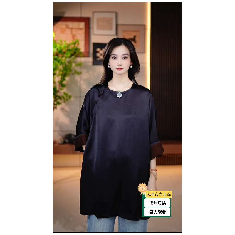 【黑耀女王】黑油皮春夏秋右衽手工盘扣外套开襟