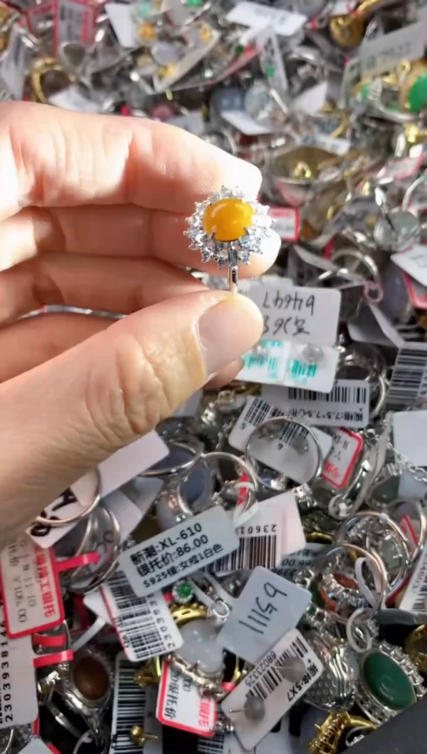 银S925镶嵌戒指翡翠8888-----7
