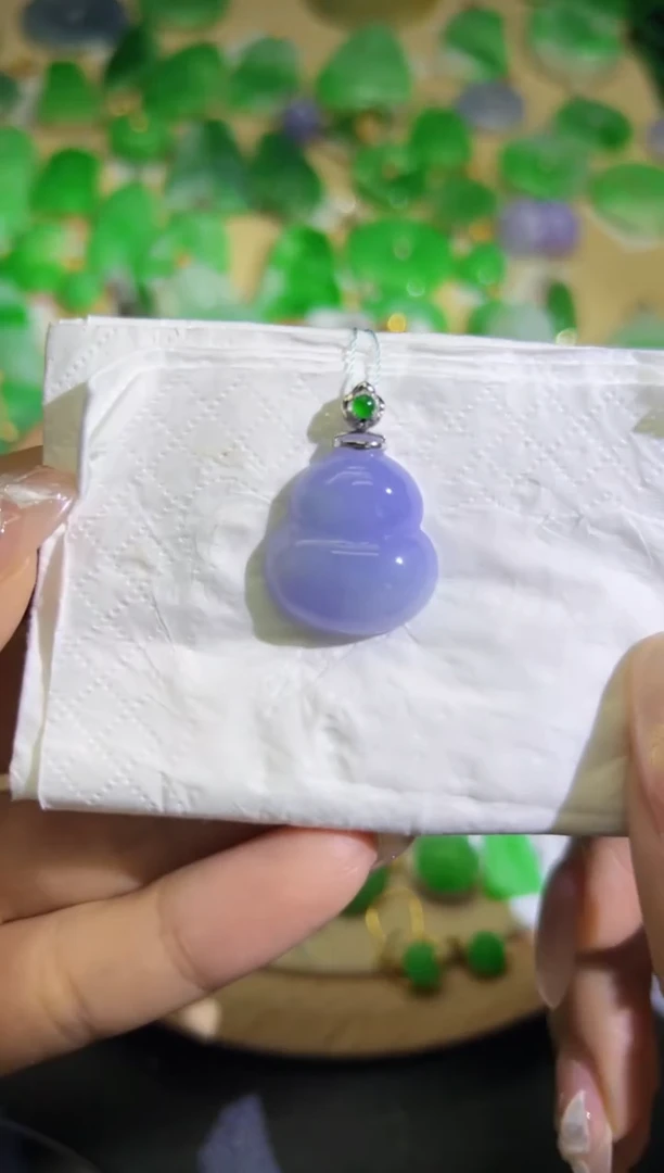 【闪购商品】翡翠颈饰18K金镶嵌Q缅料A货翡翠/支持复检/一件