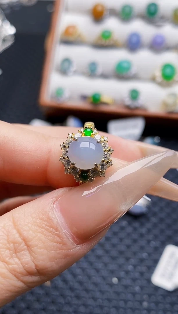银S925镶嵌戒指翡翠1873