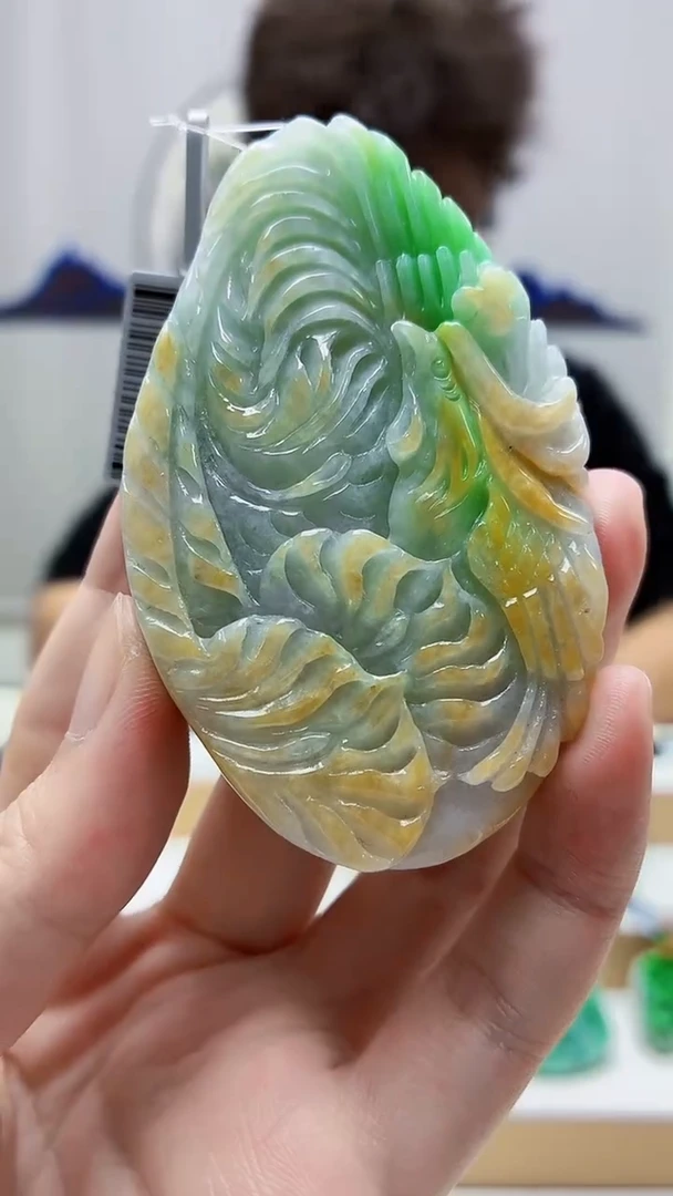 未镶嵌定制翡翠4688zm-毛货挂件62凤凰