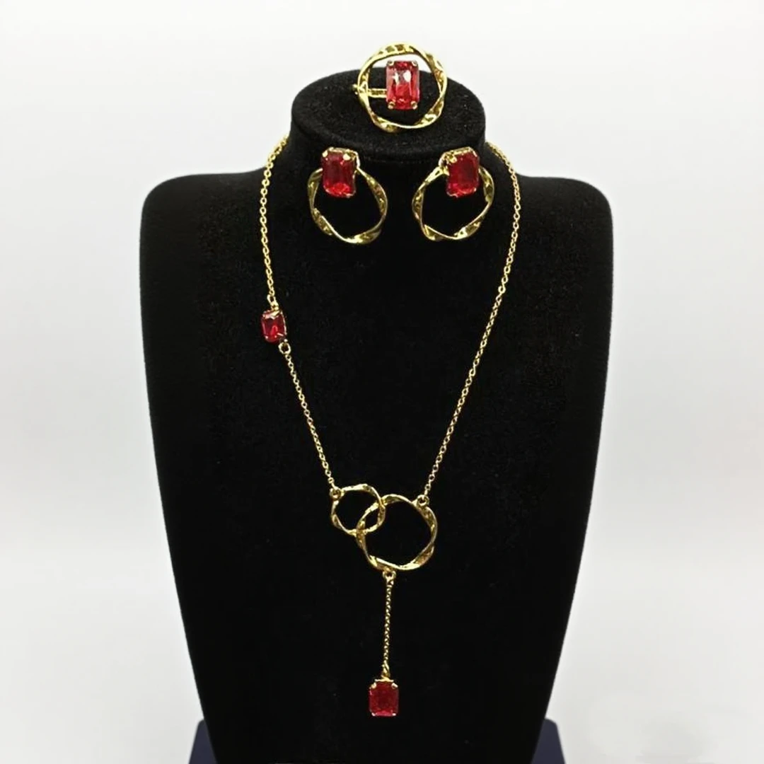 钛钢项链 【古米】3/100时尚百搭复古项链耳环戒指三件套