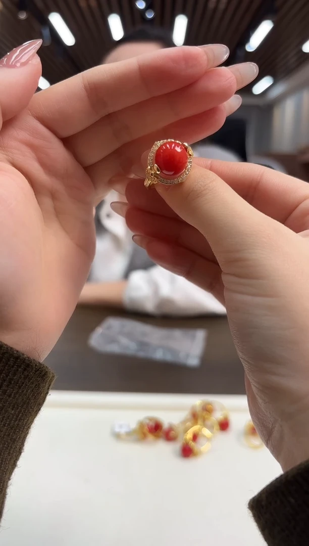 14K金镶嵌戒指翡翠DIY款J128