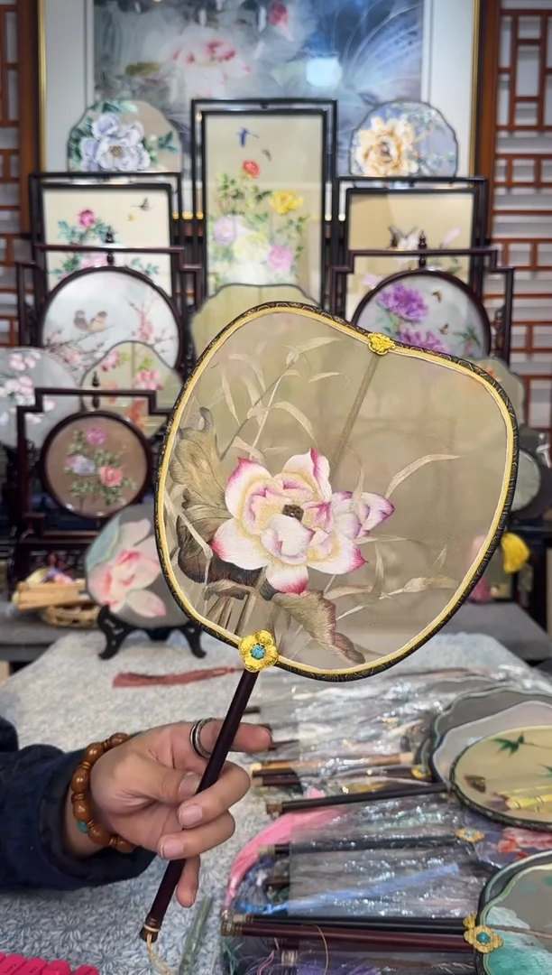 扇子纯手工苏绣团扇