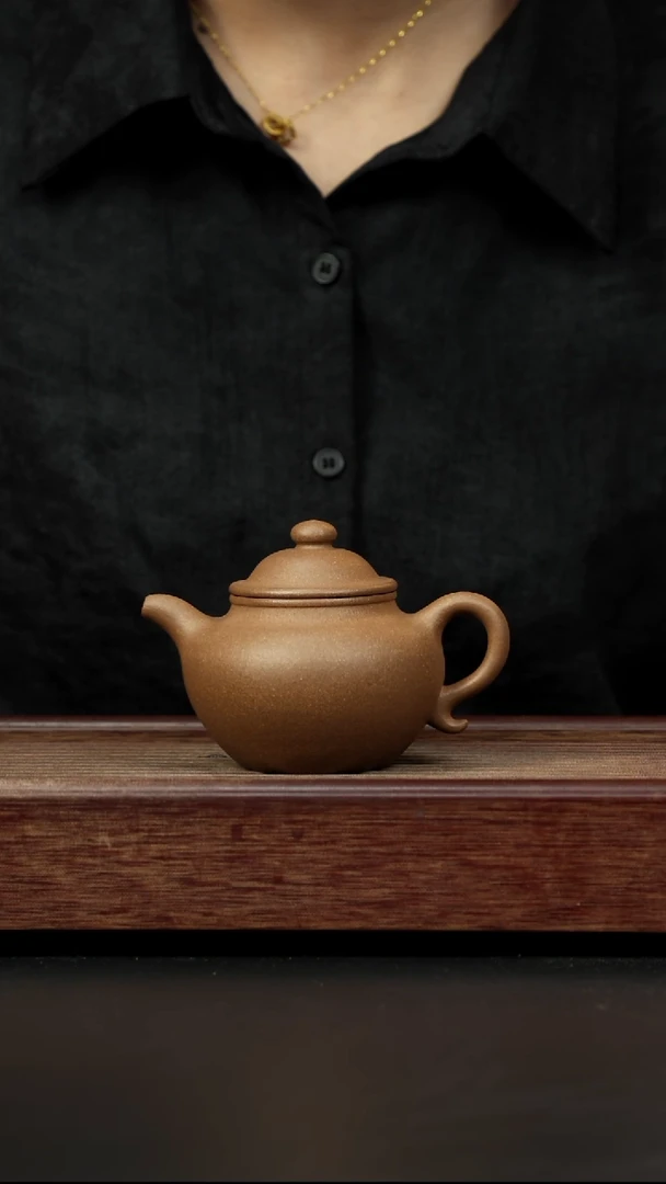 紫砂茶壶芝麻绿 莲子 全手工