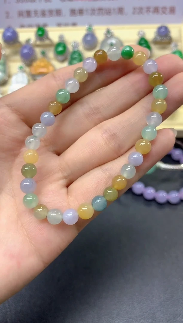 未镶嵌手串翡翠手串|750+75