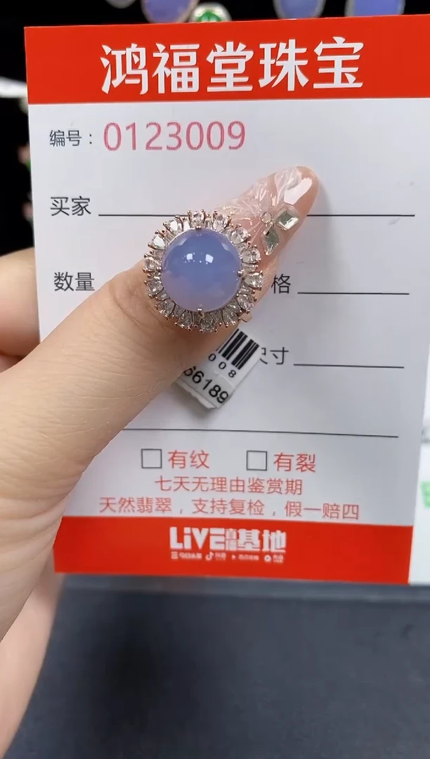 翡翠戒指银S925镶嵌3009