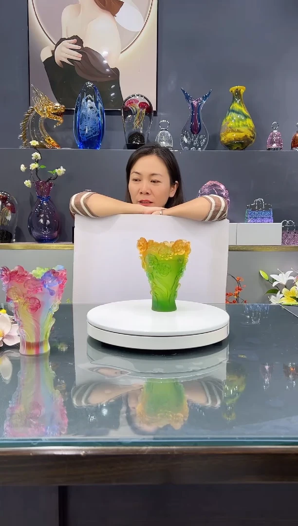 手工艺品琉璃 水晶琉璃花瓶1个