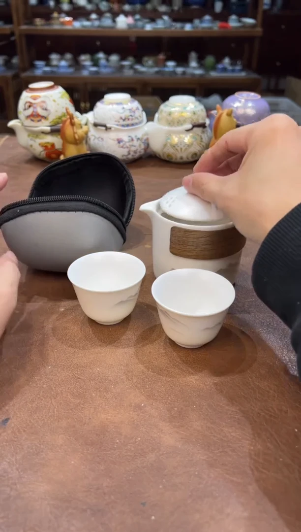真的很便宜超好看会开片的旅行茶具