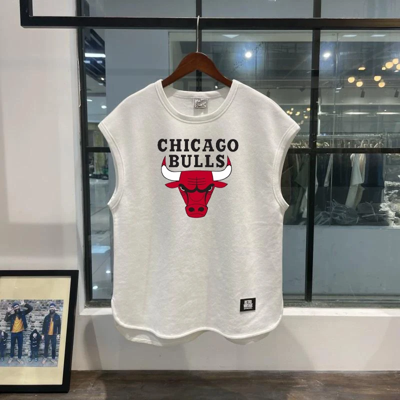 时尚夏季户外运动背心棉重磅潮牌百搭大码宽松无袖坎肩篮球服上衣