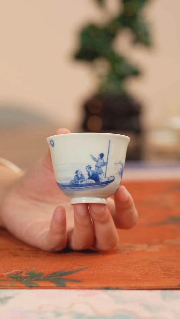 天心雅器仿古人物铃铛杯