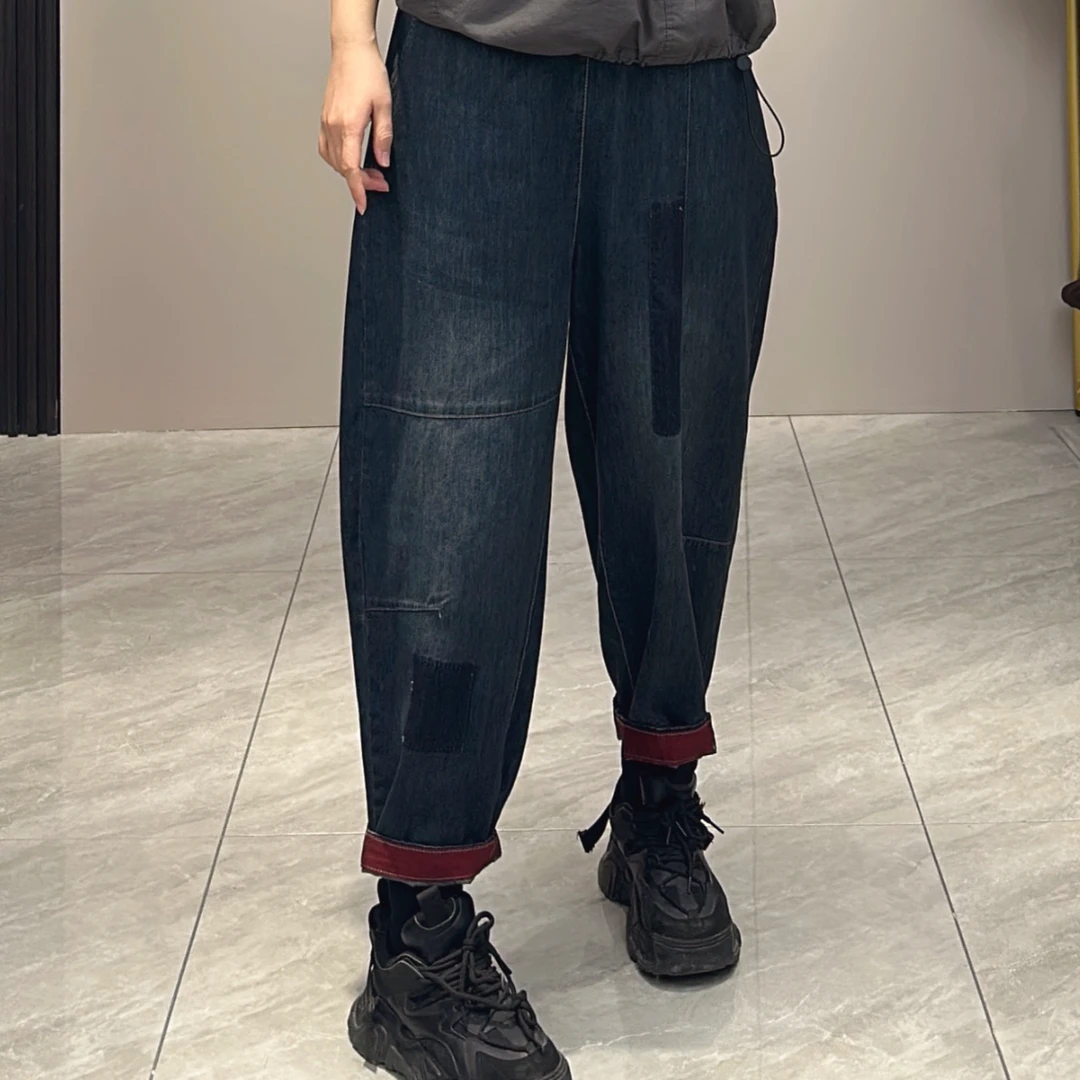 春款水洗牛仔裤女宽松版型哈伦9分裤休闲裤百搭