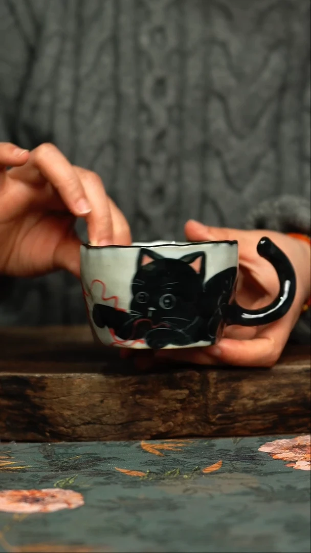 【闪购商品】杯釉下彩手工手绘同款陶器