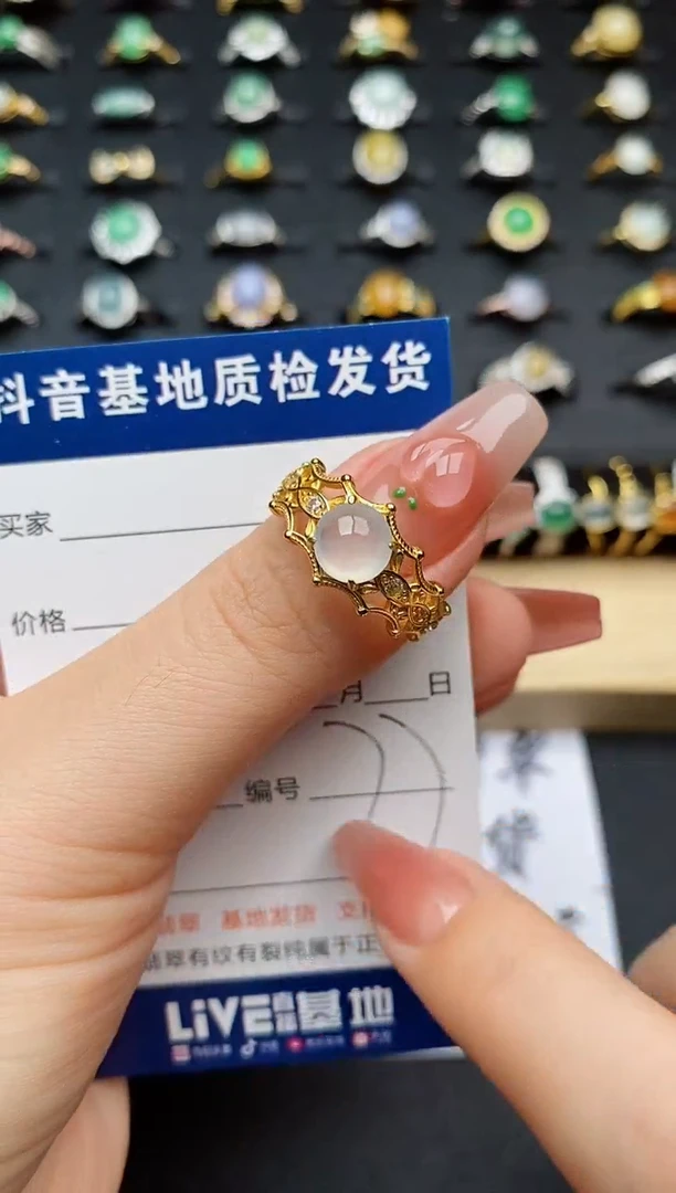 翡翠戒指银S925镶嵌............