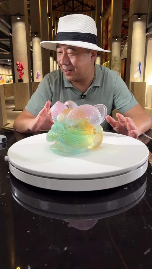 摆件CS0202037小号醒狮艺术琉璃摆件