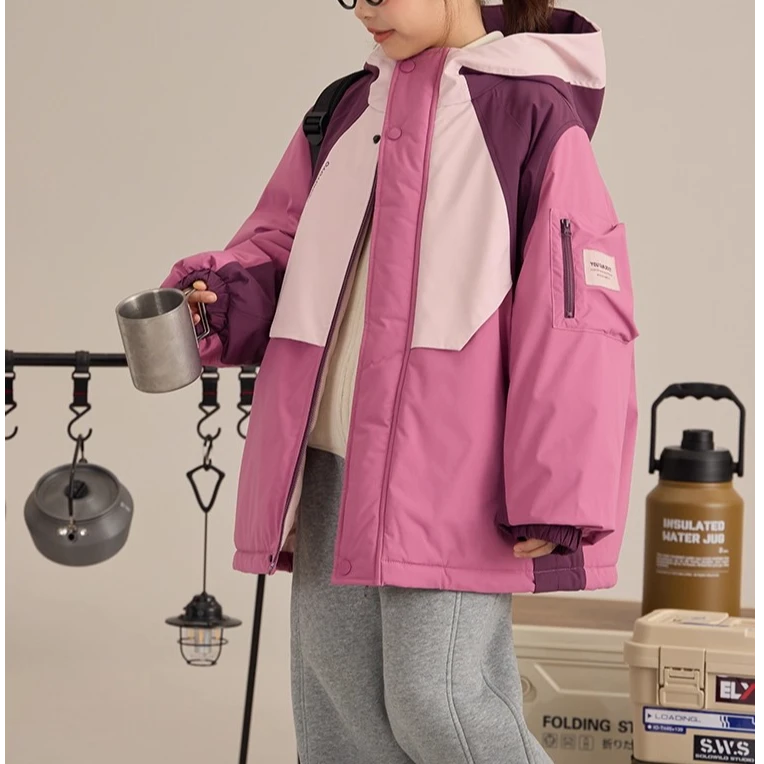 【恬颖KIDS】女童加绒加厚外套2025新款洋气时尚休闲工装外套