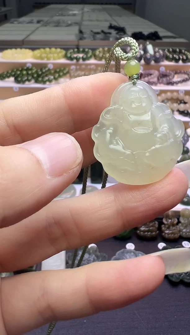 颈饰未镶嵌和田玉141号链接绑好绳子