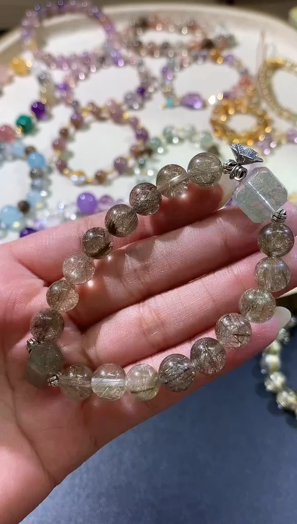 银S925镶嵌手串水晶W235|2500