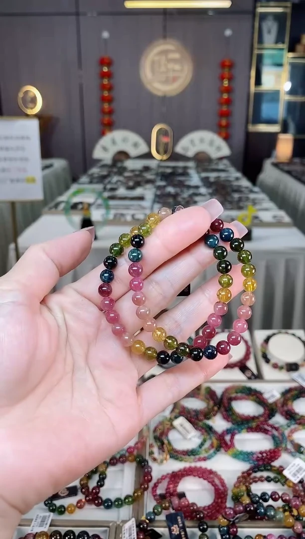 未镶嵌老矿碧玺单圈手串6mm+碧玺hon多样性发货一条