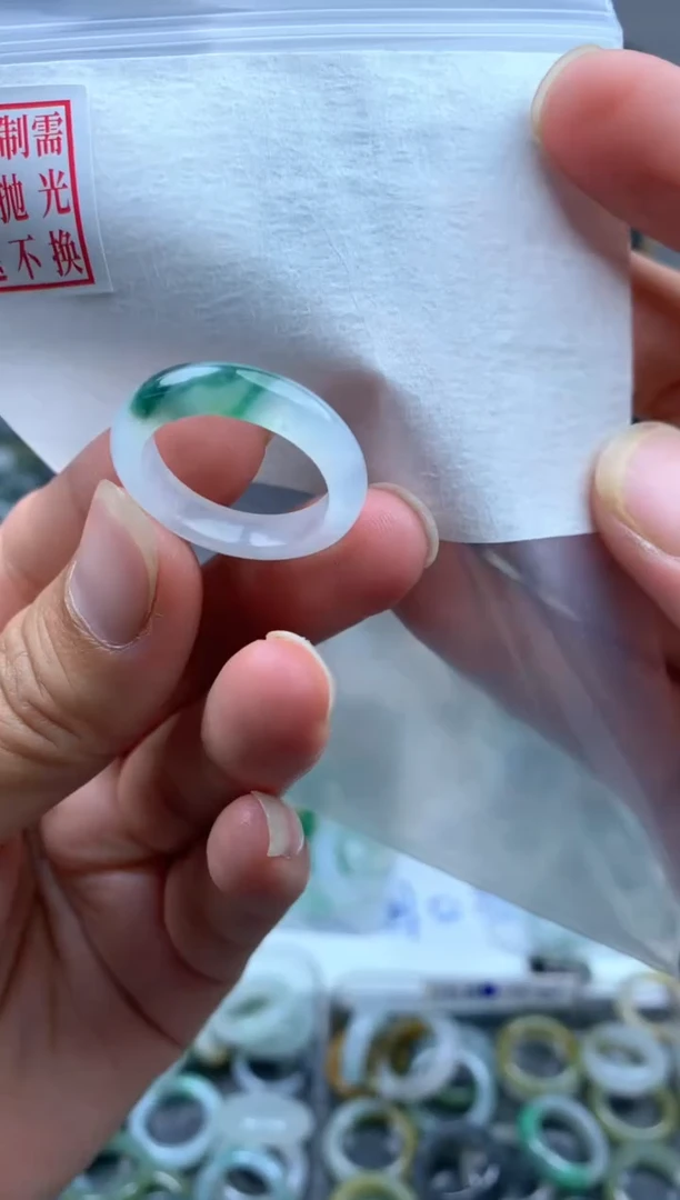 定制翡翠未镶嵌毛货需精细抛光戒圈15#