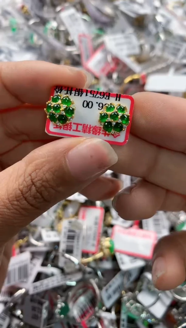 银S925镶嵌戒指翡翠10     4