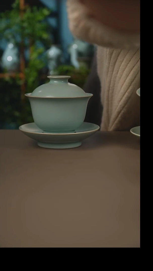 杯仿古元宝盖碗    微暇