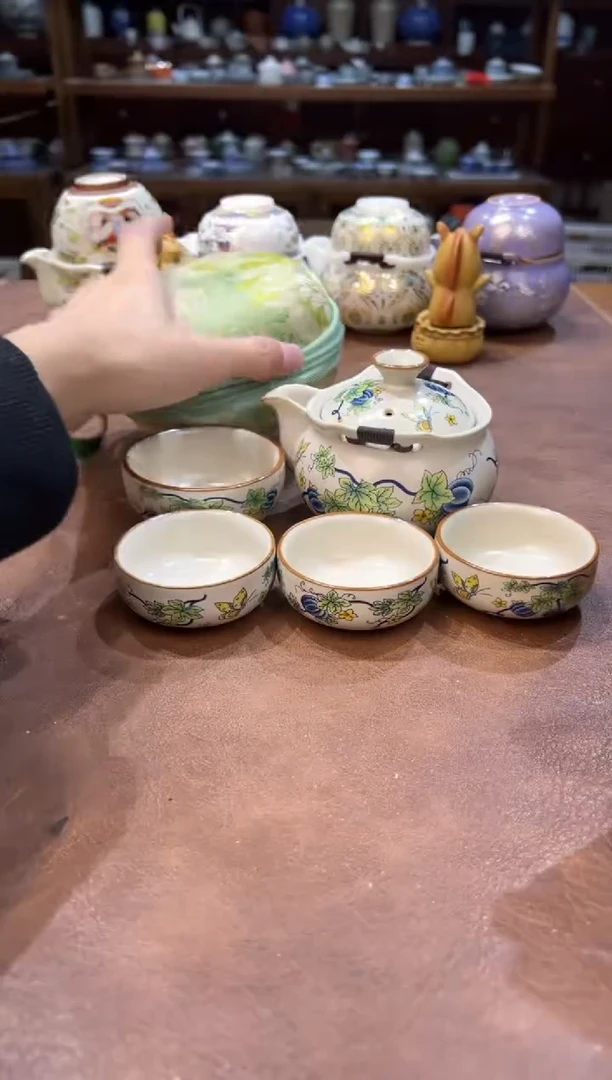 真的很便宜超好看会开片的旅行茶具