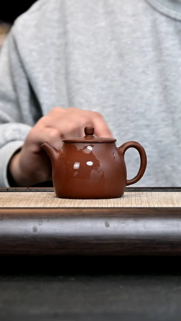 【闪购商品】紫砂茶壶Ah4273 线钟 红紫泥