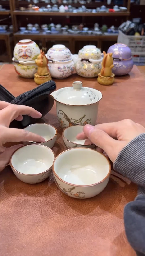 真的很便宜会开片的旅行茶具