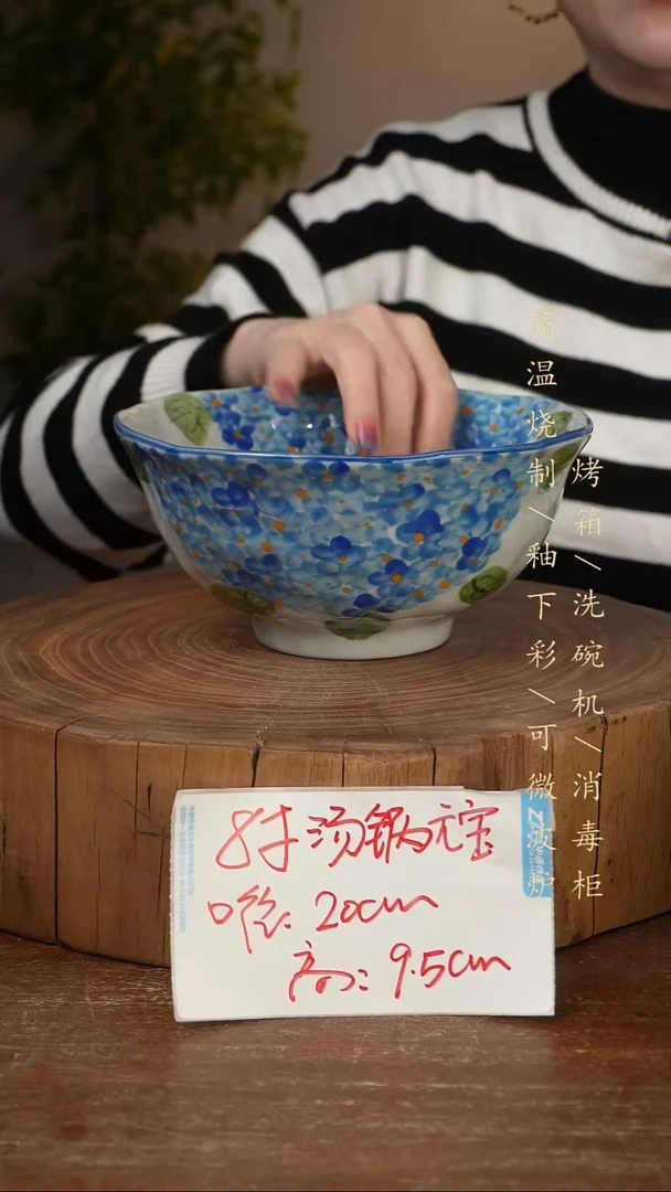 碗瓷景德镇手工手绘高温瓷釉下彩